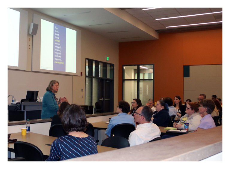 Project Information Literacy Founder and Executive Director Dr. Alison Head speaking at Purdue University, May 17, 2018.